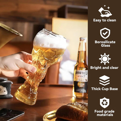 Jarra de cerveza en forma de trofeo de 600 ml – diseño futbolístico