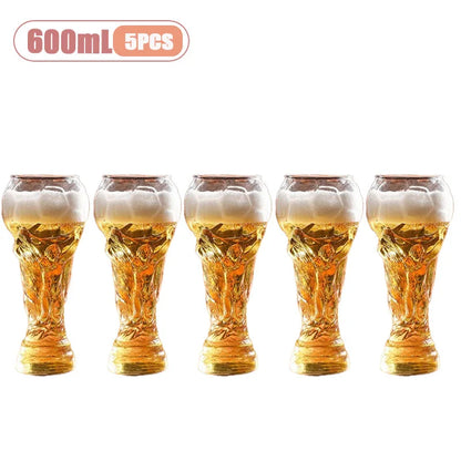 Jarra de cerveza en forma de trofeo de 600 ml – diseño futbolístico