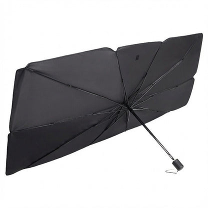 Parasol tipo paraguas para parabrisas — se abre en 5 segundos, protección solar y UV
